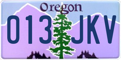 OR license plate 013JKV