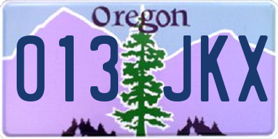 OR license plate 013JKX