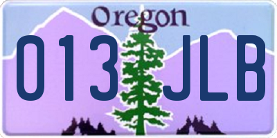 OR license plate 013JLB