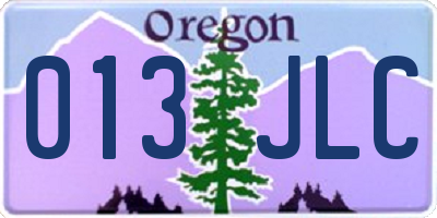 OR license plate 013JLC