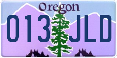 OR license plate 013JLD