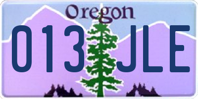 OR license plate 013JLE