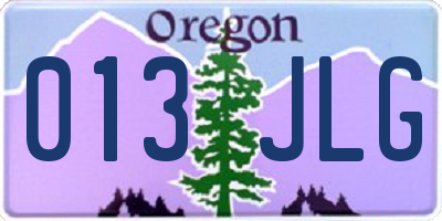 OR license plate 013JLG