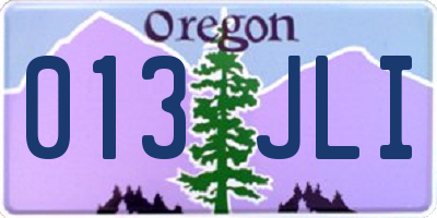 OR license plate 013JLI