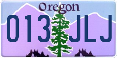 OR license plate 013JLJ