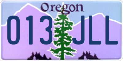 OR license plate 013JLL
