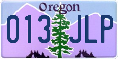 OR license plate 013JLP