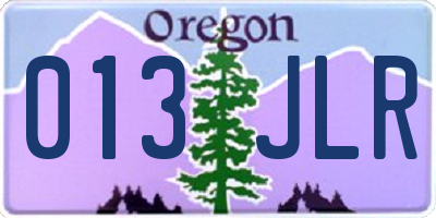 OR license plate 013JLR