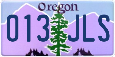 OR license plate 013JLS