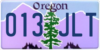 OR license plate 013JLT