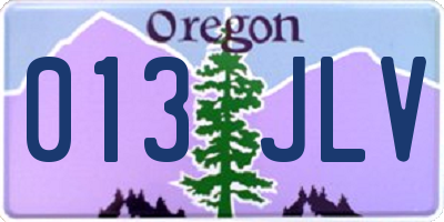 OR license plate 013JLV