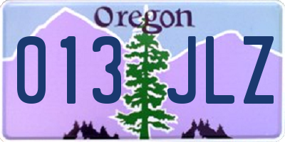 OR license plate 013JLZ