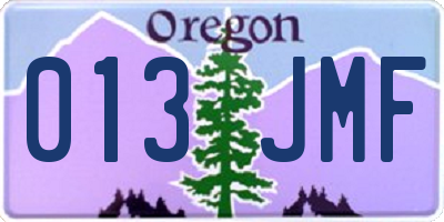 OR license plate 013JMF