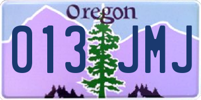 OR license plate 013JMJ