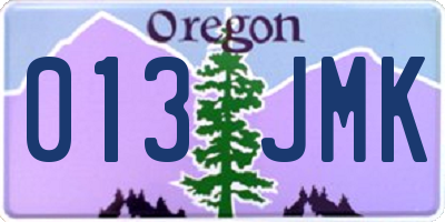 OR license plate 013JMK