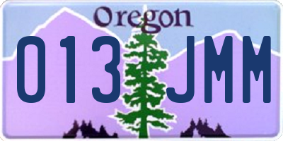 OR license plate 013JMM