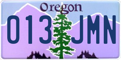 OR license plate 013JMN