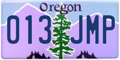 OR license plate 013JMP