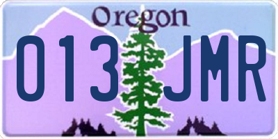 OR license plate 013JMR