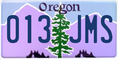 OR license plate 013JMS