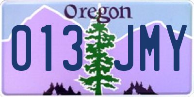 OR license plate 013JMY