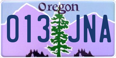 OR license plate 013JNA