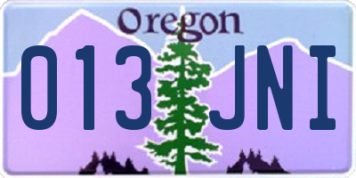OR license plate 013JNI
