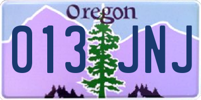 OR license plate 013JNJ