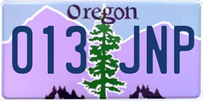 OR license plate 013JNP