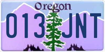 OR license plate 013JNT