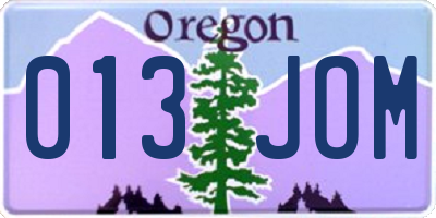OR license plate 013JOM