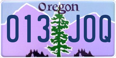 OR license plate 013JOQ