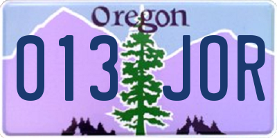 OR license plate 013JOR