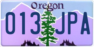 OR license plate 013JPA