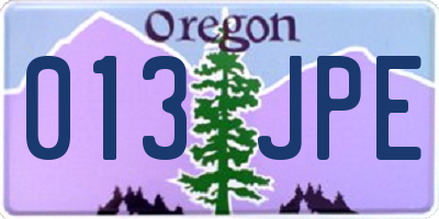 OR license plate 013JPE