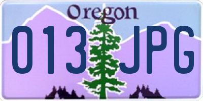 OR license plate 013JPG