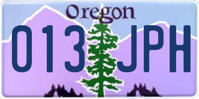 OR license plate 013JPH
