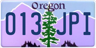 OR license plate 013JPI