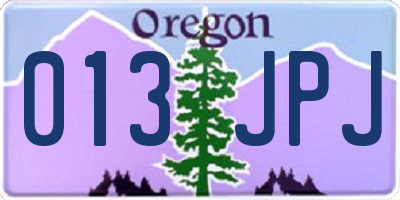 OR license plate 013JPJ