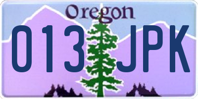 OR license plate 013JPK