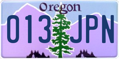 OR license plate 013JPN