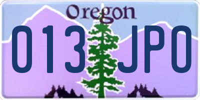OR license plate 013JPO