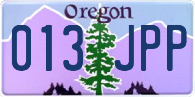 OR license plate 013JPP