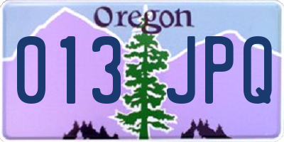 OR license plate 013JPQ