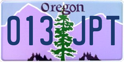 OR license plate 013JPT