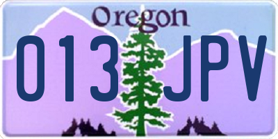 OR license plate 013JPV