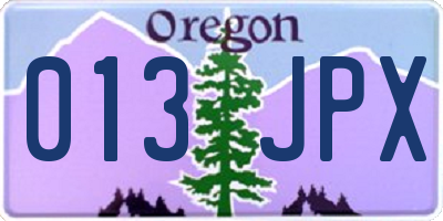 OR license plate 013JPX