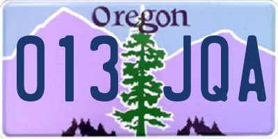 OR license plate 013JQA