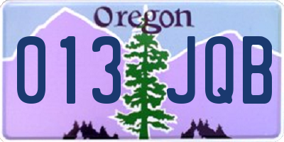 OR license plate 013JQB