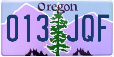 OR license plate 013JQF